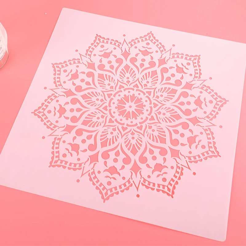 

Mandala Series Diy Craft Flower Mold For Painting Stencils Stamped Paper Card Template 30cm