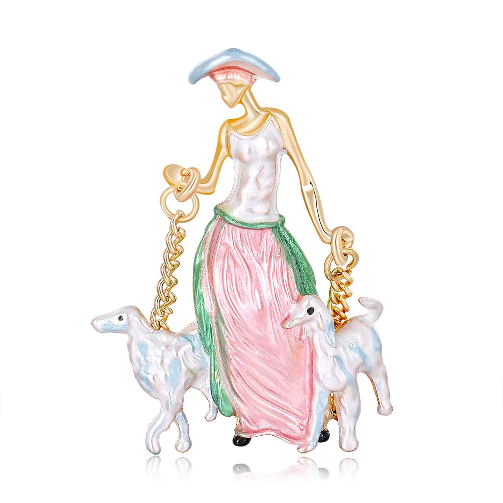 

New Style Painted Girl Fashion Alloy Cartoon Brooch