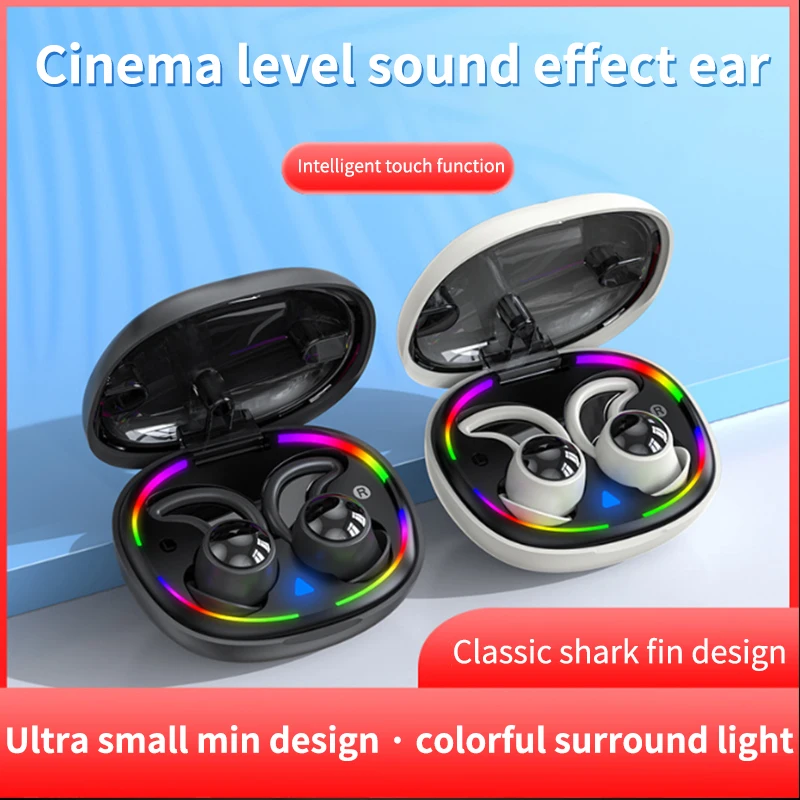 

KINGSTAR TWS Wireless Headphones Bluetooth Earphones Hifi Noise Reduction Ear-Hook Earbuds Sports Headset With Mic RGB Light