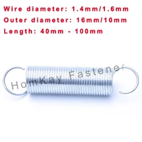 24 pcs high quality galvanized stretching spring wire dia 1 4mm1 6mmouter dia 16mm10mmlength 40 100mm with hook machine