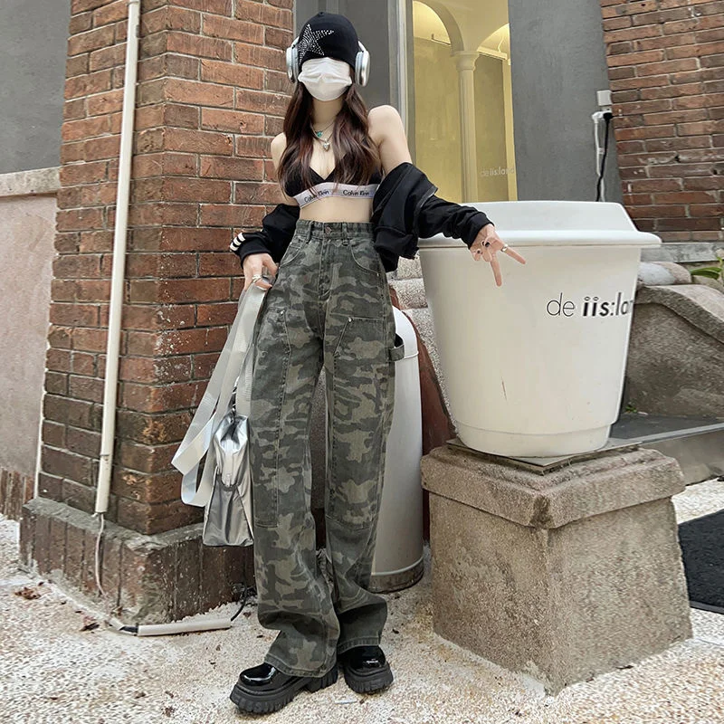 ILARES Female Clothing Women's Pants Korean Fashion Pant Jeans Women Jeans Woman High Waist Streetwear Y2k Vintage Clothes Cargo