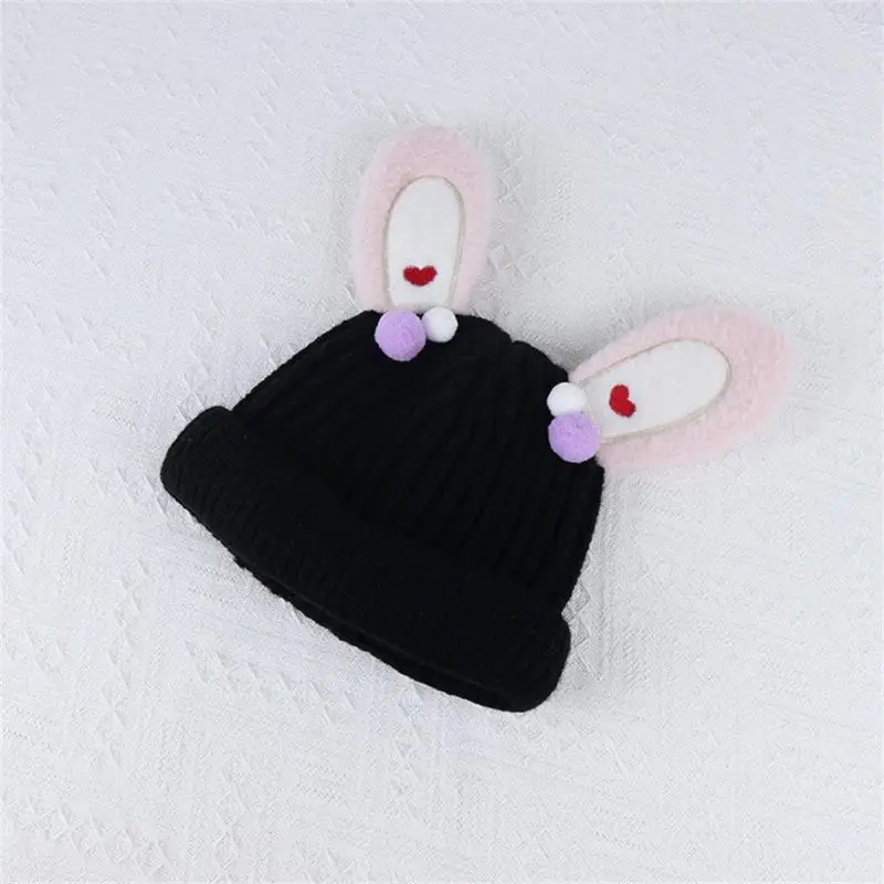 Children's Rabbit Ear Knitted Hat Girl Cartoon Cute Baby Autumn Winter Wool Hat Sports Hiking Riding Mountaineering Equipment
