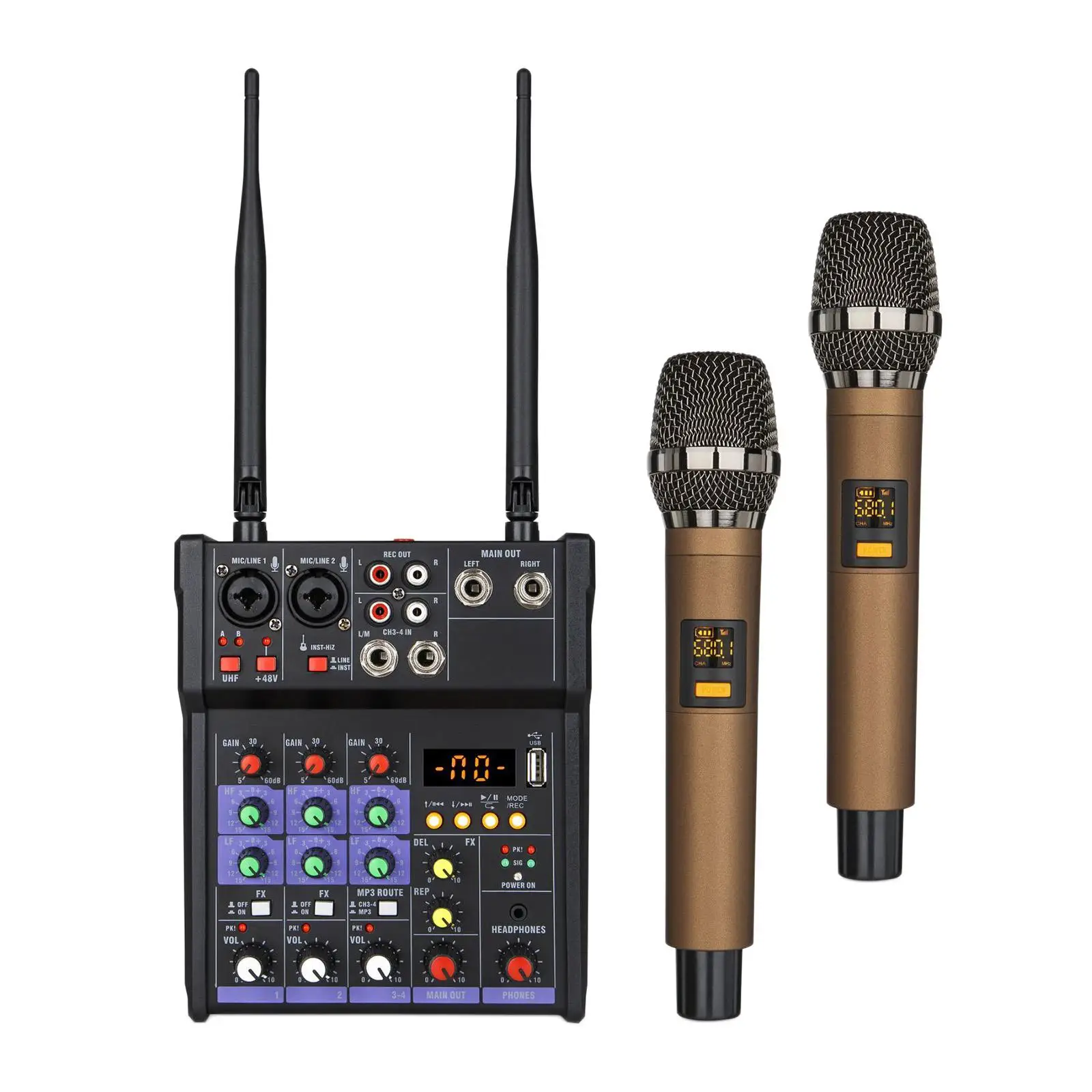 

4 Channel Audio Mixer Console Sound Mixing Studio Sound Mixers for Electronic Instrument