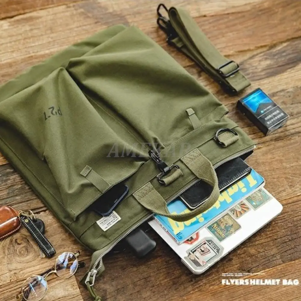 Men's Tactical Gear Helmet Military Carry Bag Trend Multi-pocket Flyer Travel Bags Computer Laptop Hand Bag Single Shoulder Bag