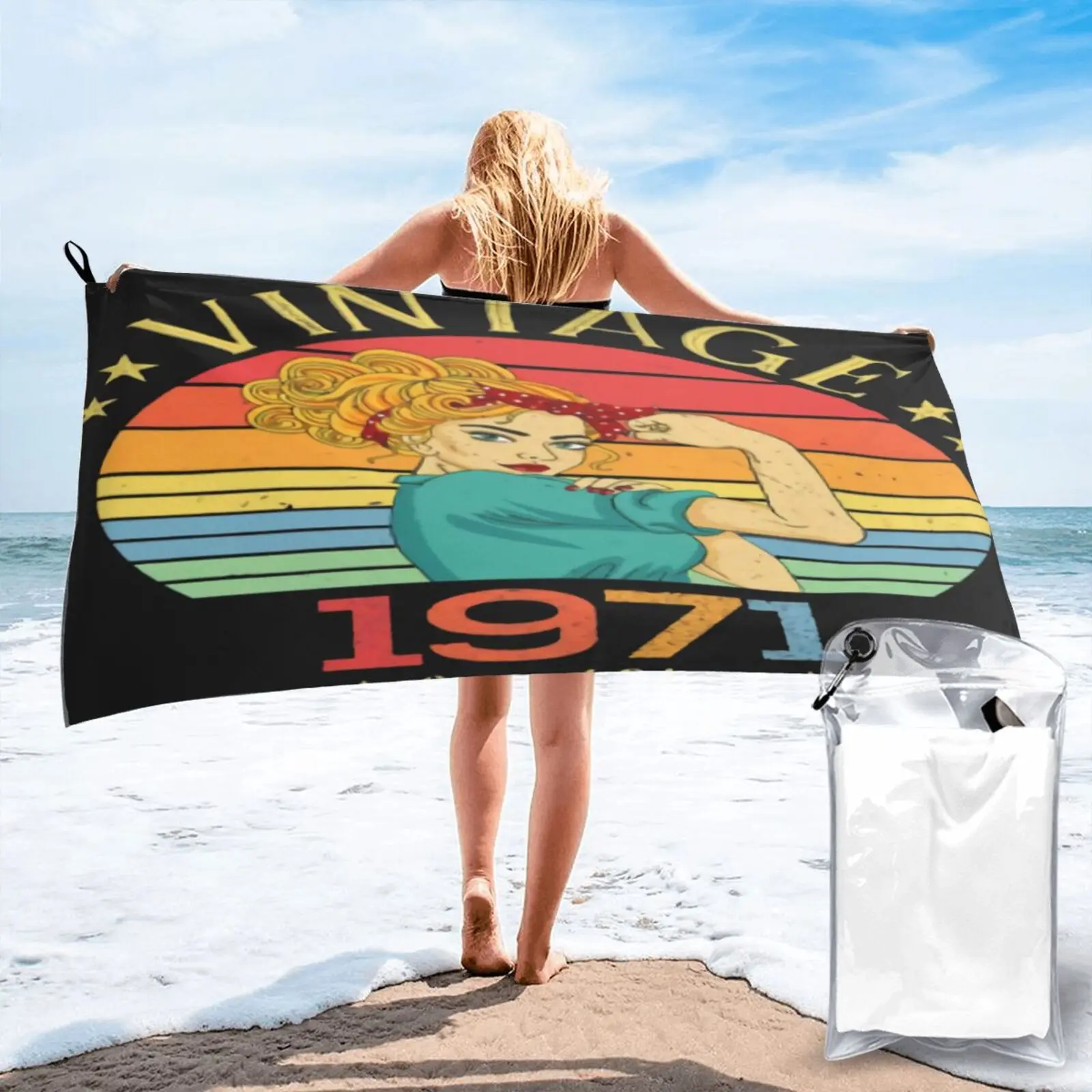 

1971 1971 Gifts For Born In Beach Towel Luxury Beach Towel Beach Cover Up Beach Towels Bathrobe Female Hand Towel Terry Towels