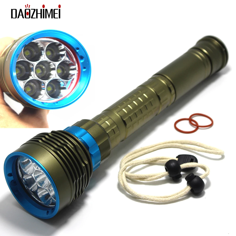 

8000 lumen 7* XML T6 L2 LED Diving flashlight 3 Modes Waterproof Underwater Light 26650 Scuba Flashlight Hunting Flash Light