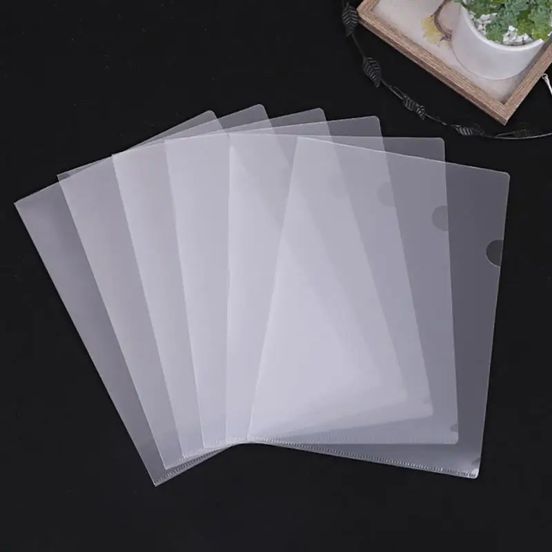 

50pcs Plastic File Folders Clear Document Folders Bags for School Office Workers