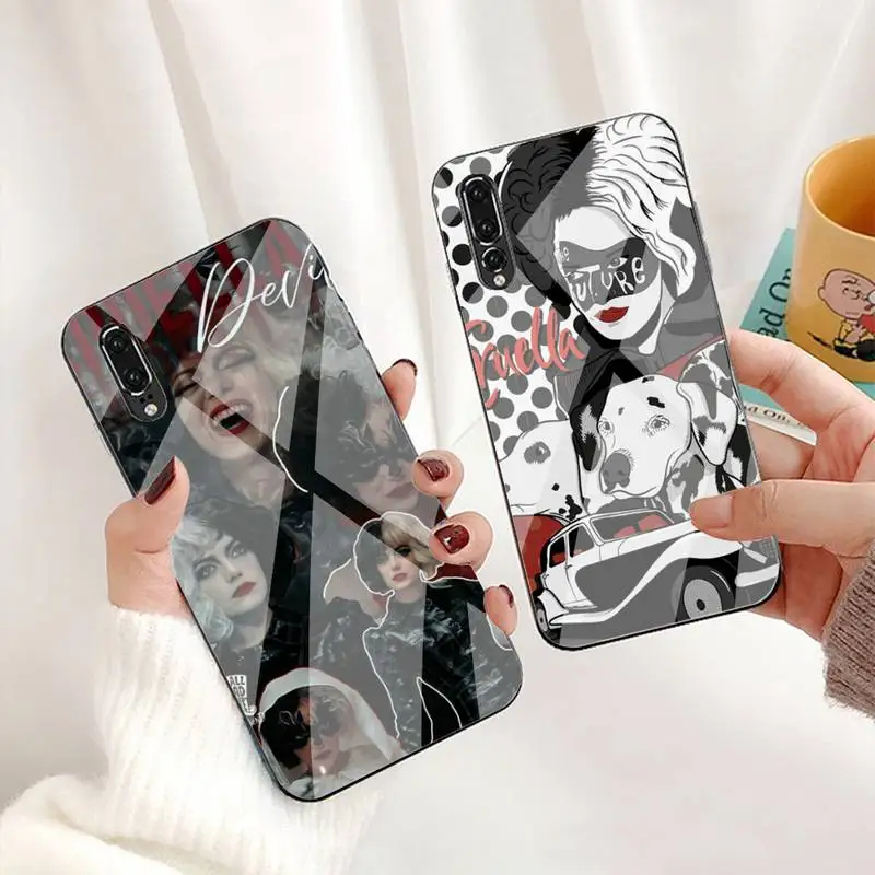 

Modern Movie Bad Girl Cruella Phone Case For Huawei P30 P20 P10 Lite Honor 7A 8X 9 10 Mate 20 Pro Tempered Glass