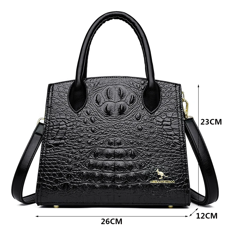 Luxury Crocodile Pattern Handbags Women Shoulder Bags Designer High Quality Leather Crossbody Bag Fashion Large Ladies Hand Bag