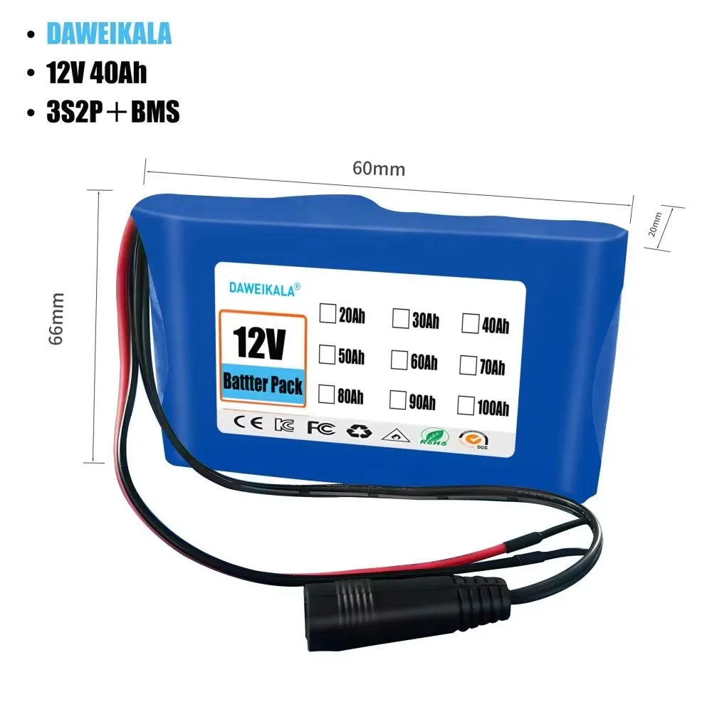 Dadolii 12V 3S12P литий-ионный аккумулятор 60000 мАч