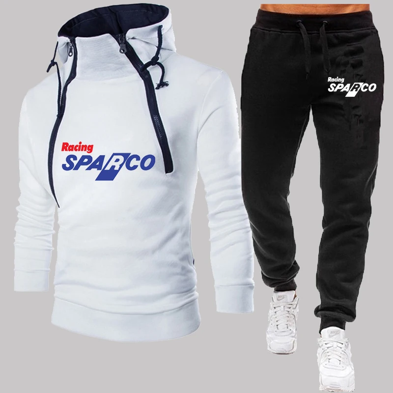 

Мужской спортивный костюм, толстовка на молнии с длинными рукавами и брюки, однотонные ветрозащитные мотоциклетные костюмы на весну и осен...