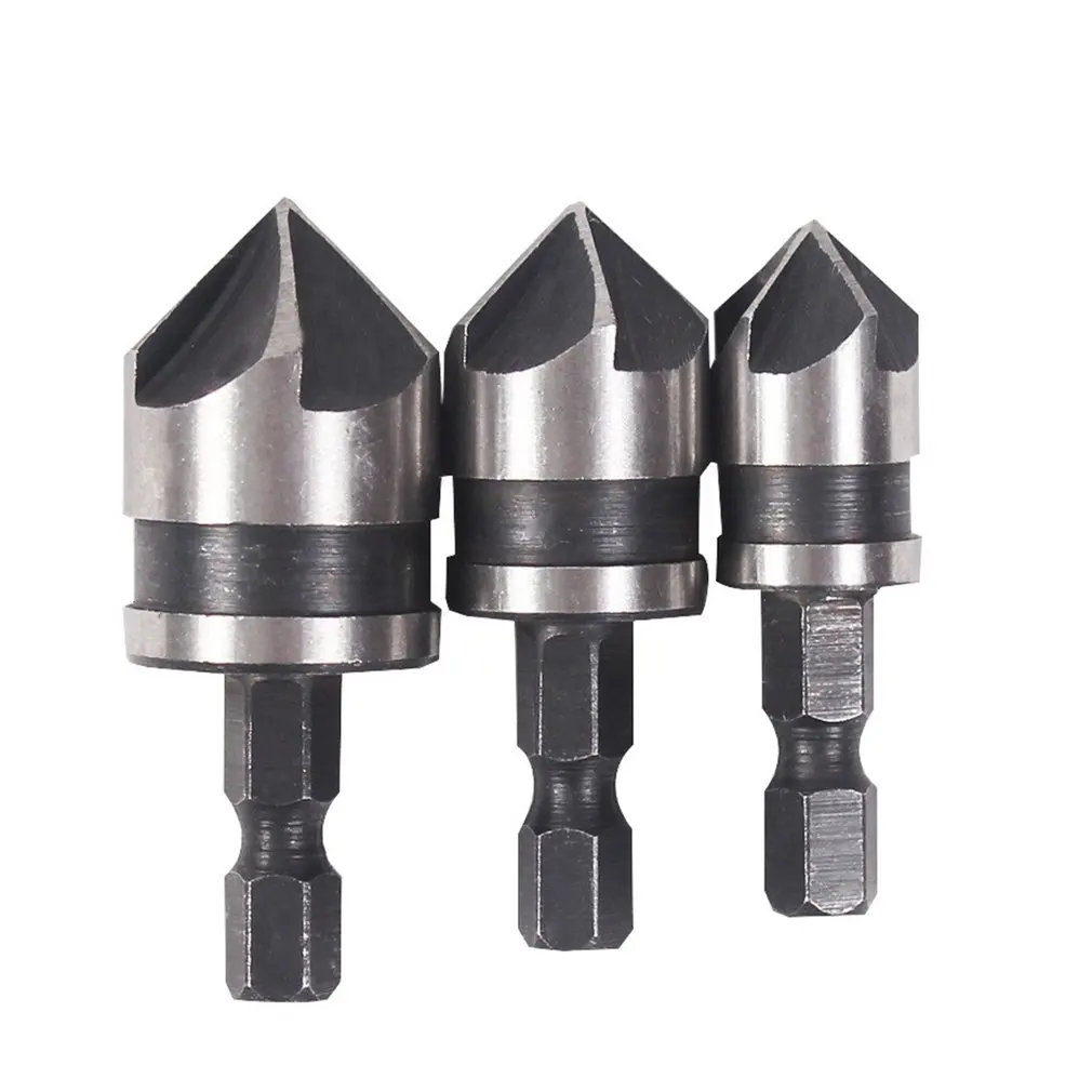 

3Pcs 1/4" Hex 12mm 16mm 19mm Countersink Power Drill Bit Bore Set For Wood Metal