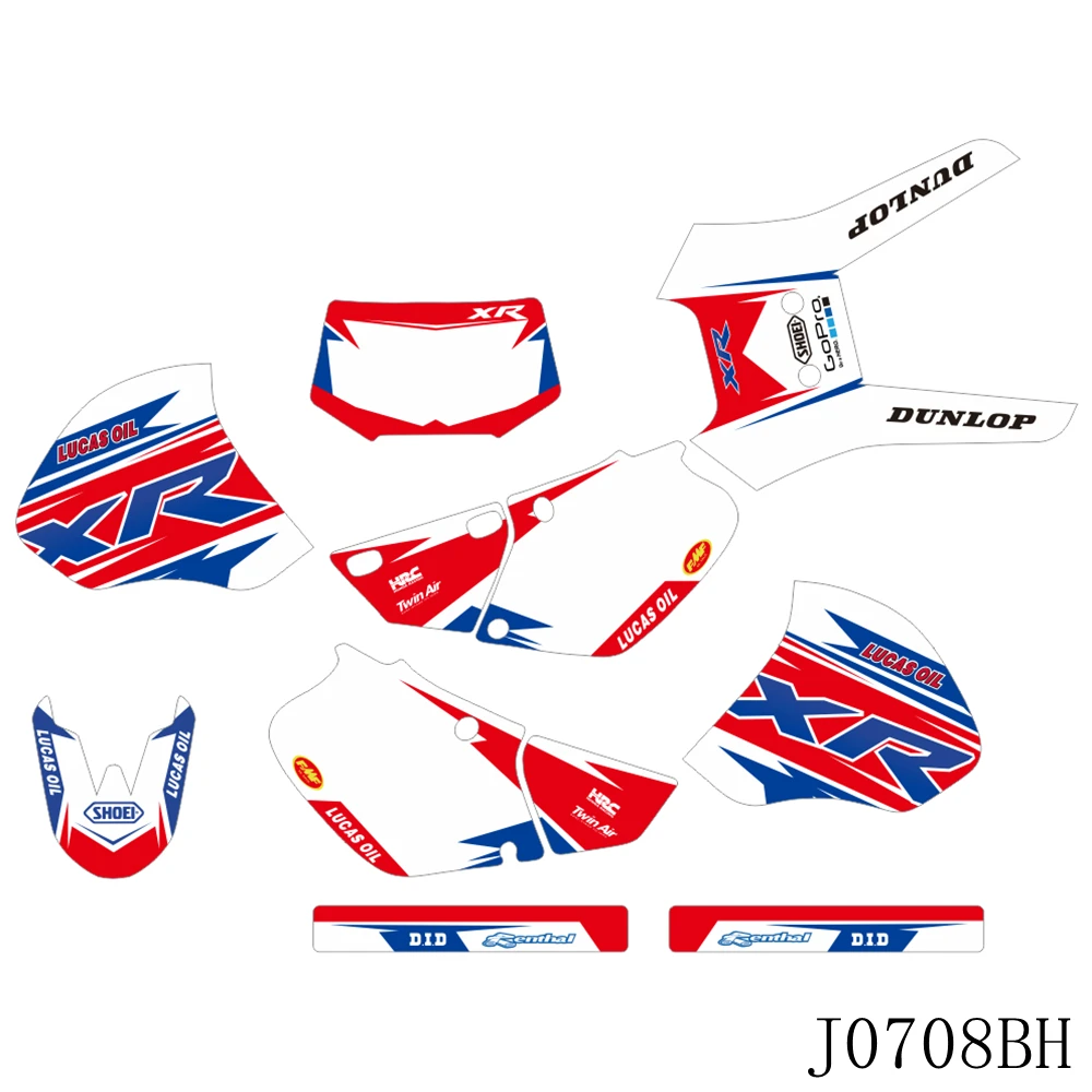 

For HONDA XR250 XR400 XR 250 XR 400 1996-2004 Full Graphics Decals Stickers Motorcycle Background Custom Number Name