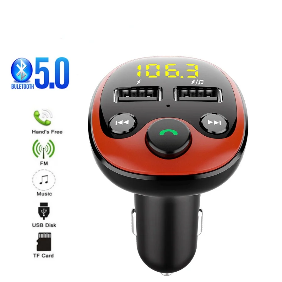 

Radio Trasmettitore FM Per Auto Bluetooth Lettore MP3 Kit Vivavoce Per Auto Dual USB Charger TF U Lettore di Musica Disco Access