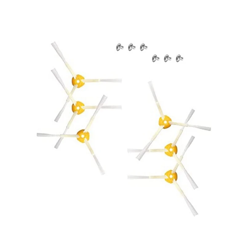 

6 Piece Set Spare Side Brushes Spare Parts Brush For Roomba 500,600 And 700 Series - Includes Screws