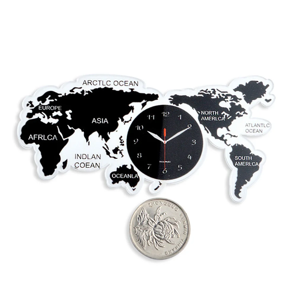 

Lychee Life 1Pc Mini Doll House World Map Clock DIY Creative Doll House Home Decoration Accessories Party Gift