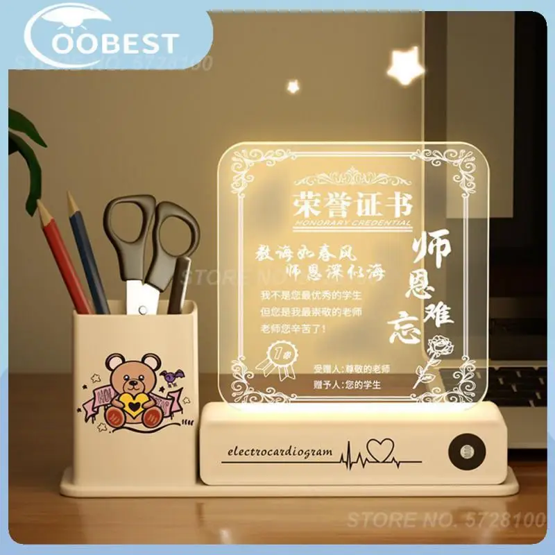 

Мягкая умная настольная лампа, «сделай сам», настольная лампа, держатель ручки, освещение, лампы, акриловые творческие 3d звук, телефон с голо...