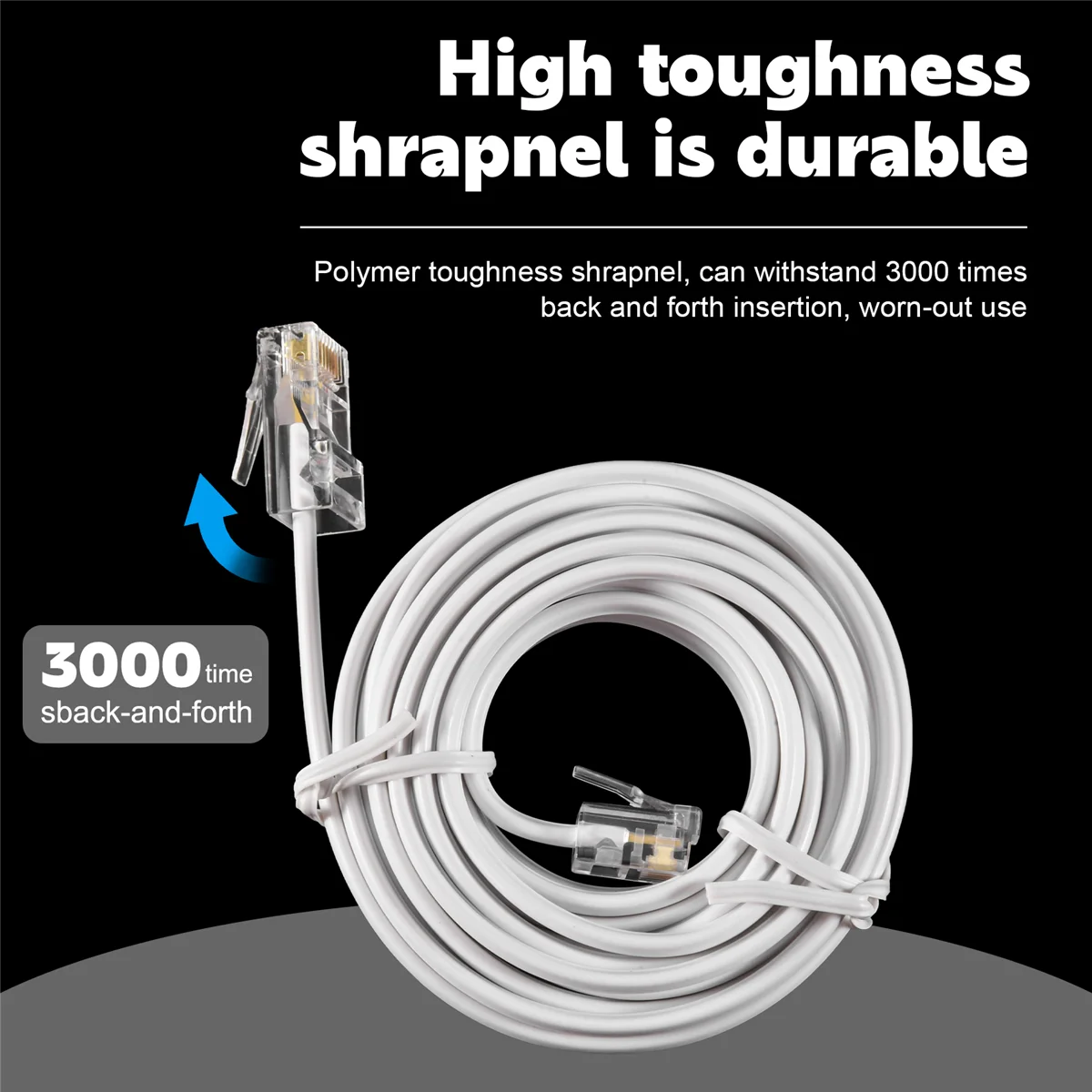 Модульный Телефонный интернет-удлинитель RJ11 6P4C к RJ45 8P4C 3 метра