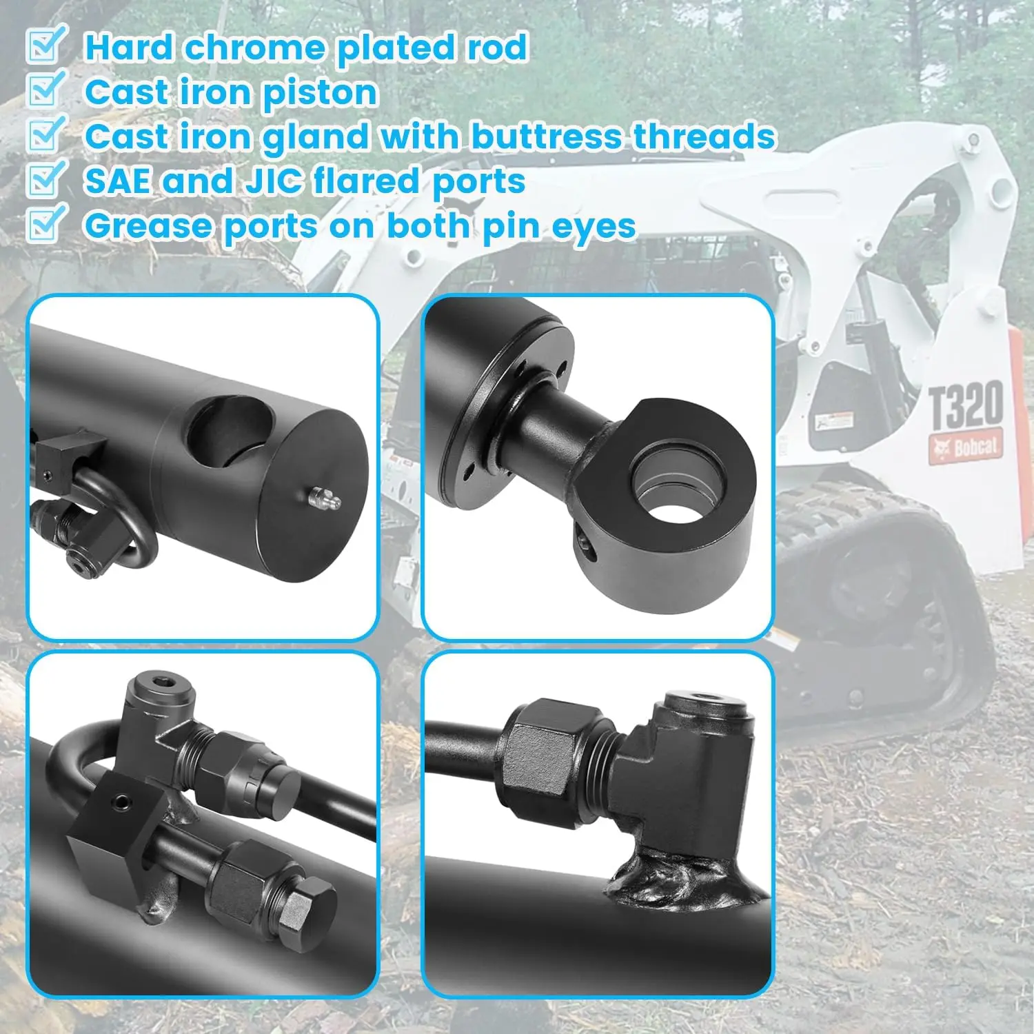 Гидравлический верхний звено Cat 1-1 с блокировочным блоком 18 1/8-26 3/8 дюйма шлангом