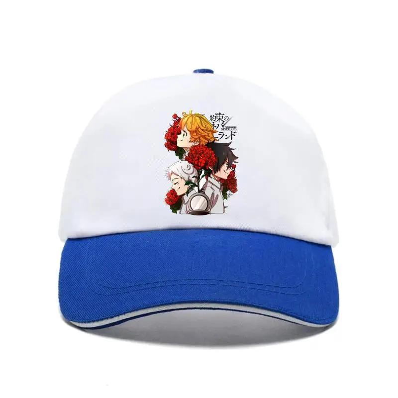 

The Promised Neverland Hope Emma Norman Ray Anime White Baseball Cap Flat Brim Brand Hats Baseball Caps