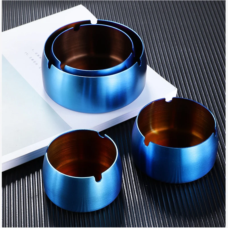 

Пепельница утолщенная из нержавеющей стали с защитой от ветра и падения