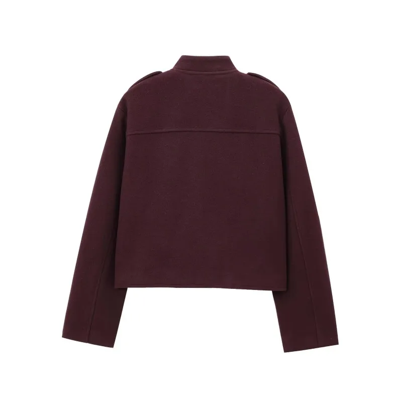 TRAF ZR Шерстяное пальто Осенние модные женские куртки Американское винтажное