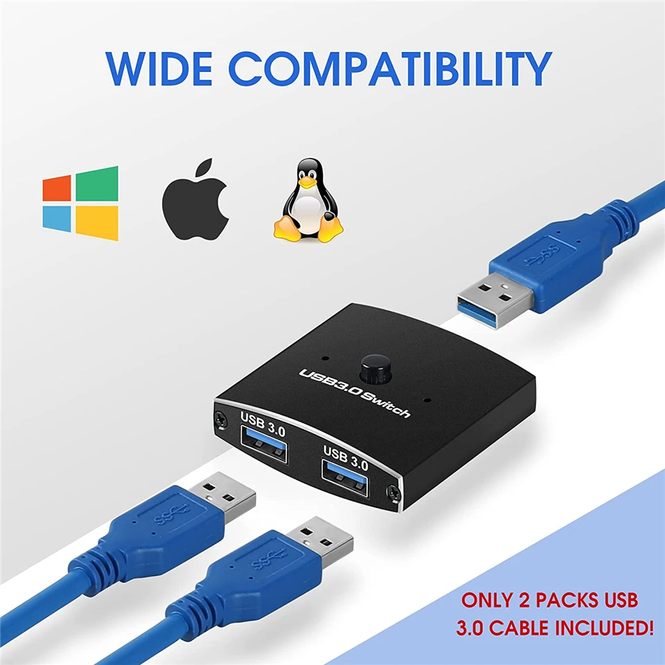 USB 3 0 переключатель KVM 5 Гбит/с 2 в 1 выключатель двухсторонний Sharer для принтера