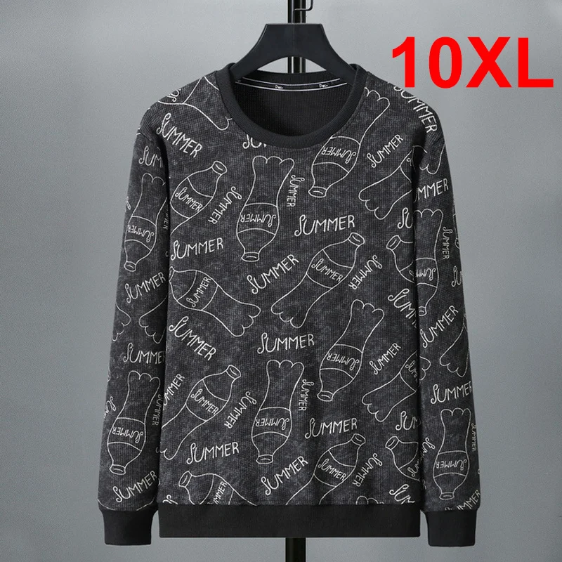 

2022 Autumn Sweatshirts Fashion Hip Hop Graffiti Oversize Pullover Plus Size 9XL 10XL Sweatshirt Baggy Men Big Size Tops HA020