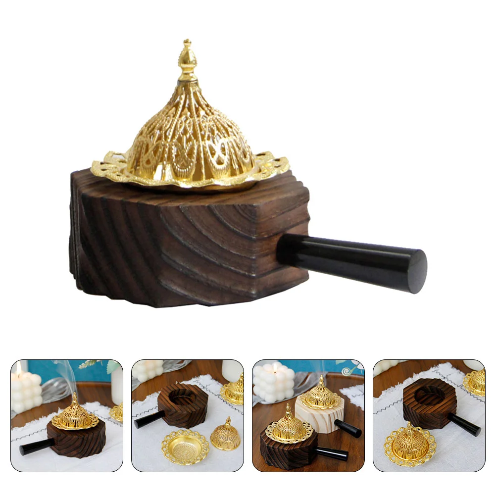 

Yoga Cone Tray Yoga Decor Aromatherapy Holder Arabic Decor Hand Held Burner Decorate Vintage Metal Candlestick