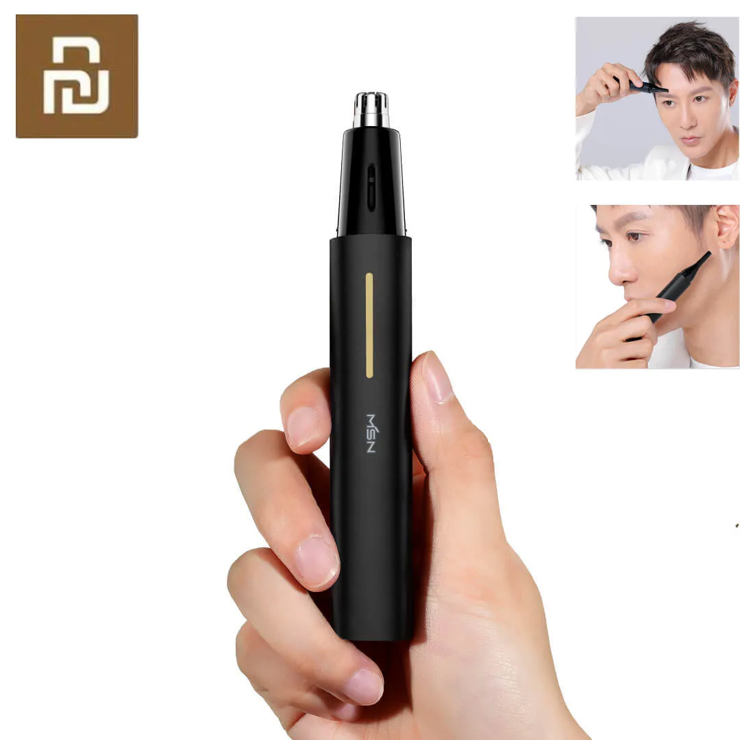 

Youpin 2-in-1 Electric Nose Hair Trimmer Portable Nose Hair Temple Eyebrow Shaver Clipper Waterproof Safe Cleaner Tool for Men