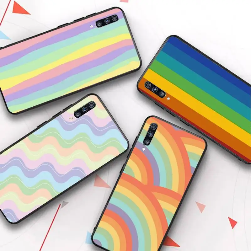 

Colorful Rainbow Stripe Phone Case for Samsung Galaxy A 51 30s a71 Soft Silicone Cover for A21s A70 10 A30