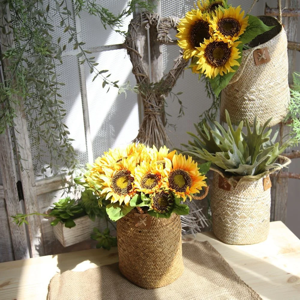 

Sunflower simulation flower bouquet, artificial flower holding, silk flower home decoration MW22101