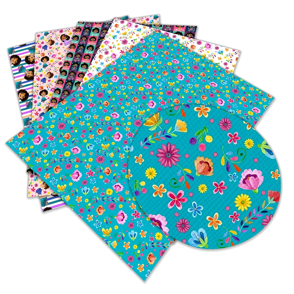 

Cartoon Disney encanto Print Pattern Artificial Leather Cross Pattern for DIY Jewelry Earring Craft Making 22*30cm