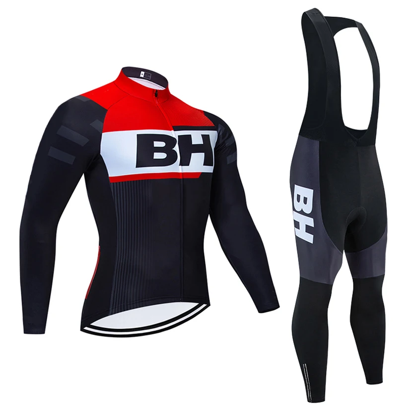 

Winter 2020 Black BH TEAM Long sleeves Cycling JERSEY Bike Pants set mens Ropa Ciclismo Thermal Fleece bicycling Maillot Culotte