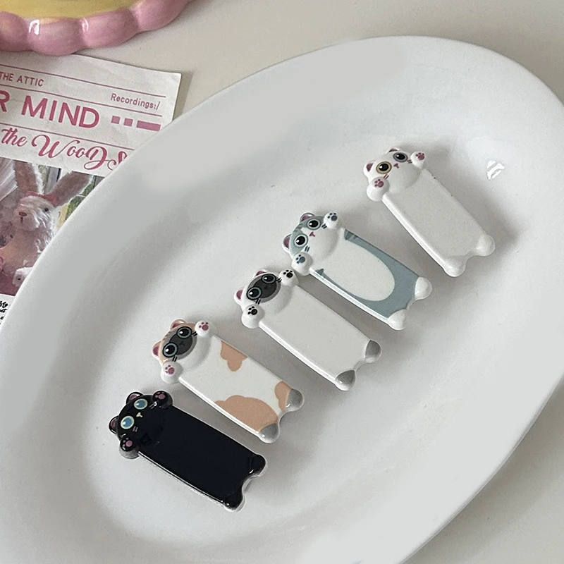 Супер милая длинная полоска заколка для волос с изображением кота и кошки