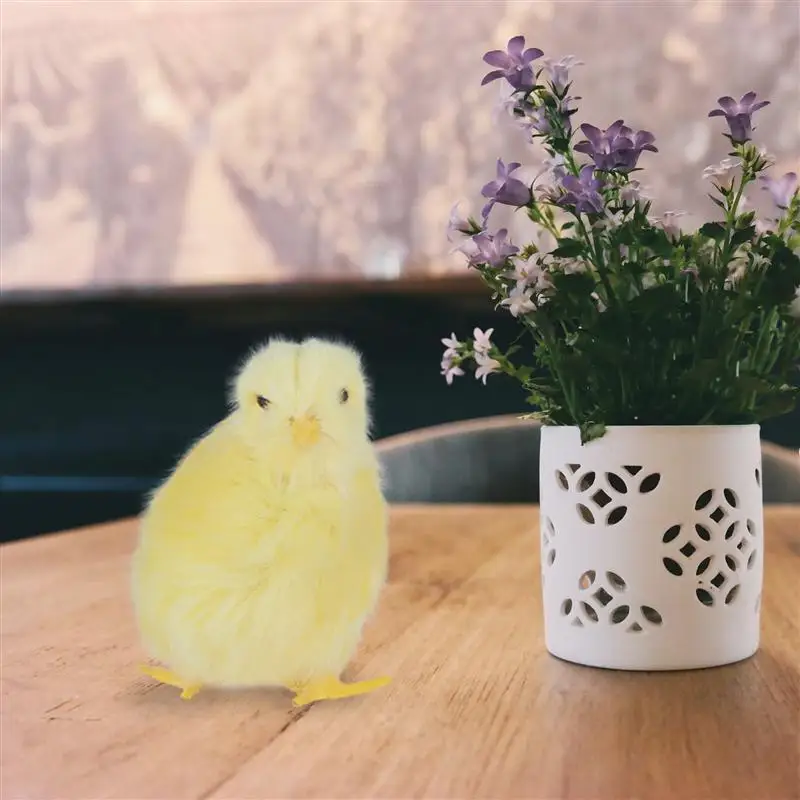 

1pc Easter Imitation Chicken Plush Toy Doll Easter Chicken Adornment for Decor