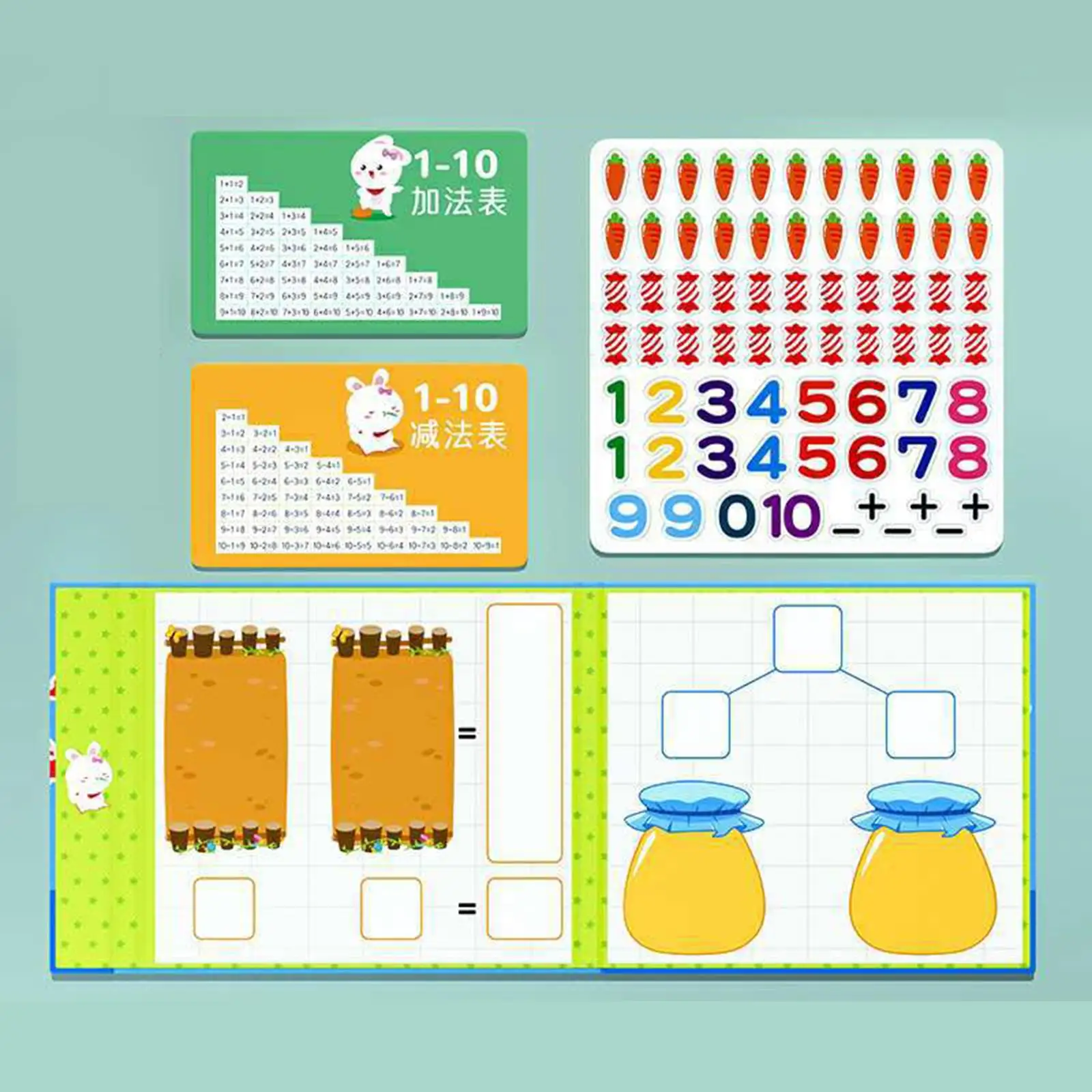

Ten Frame Set Interactive Math Games Montessori Educational Number Learning Counting for Elementary Girls Toddlers Boy Children