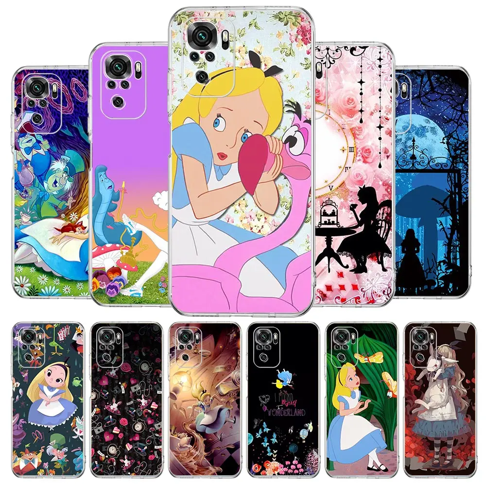 

Alice in Wonderland Case for Xiaomi Redmi 9 7A 8A 9A 9C 9T Redmi Note 7 8 Pro 8T Transparent Silicone Soft Cover Coque