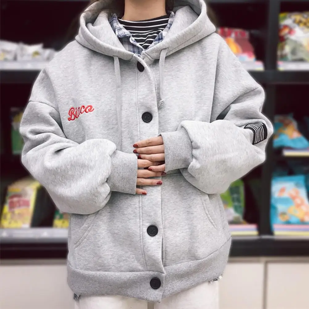 

Модные осенние женские куртки, Женская однотонная верхняя одежда с карманами и длинным рукавом и капюшоном, женская повседневная одежда дл...