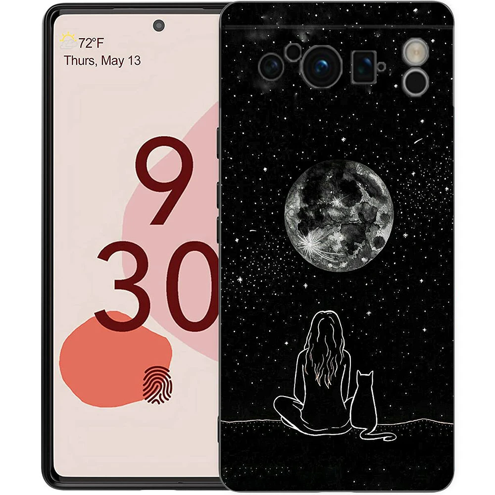 Фото Чехол для телефона Cat Line Black Cats для Google Pixel 9 8 9A 8A 7 7A 6 Pro XL 6A 5G, черный мягкий чехол с роскошным чехлом из ТПУ №4