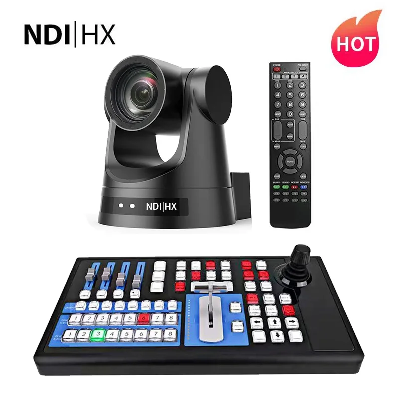 

T20N3 Best Studio Streaming Bundle=NDI 20X PTZ Camera sdi+hdmi+lan+usb+poe+Video Switcher Video Conference System
