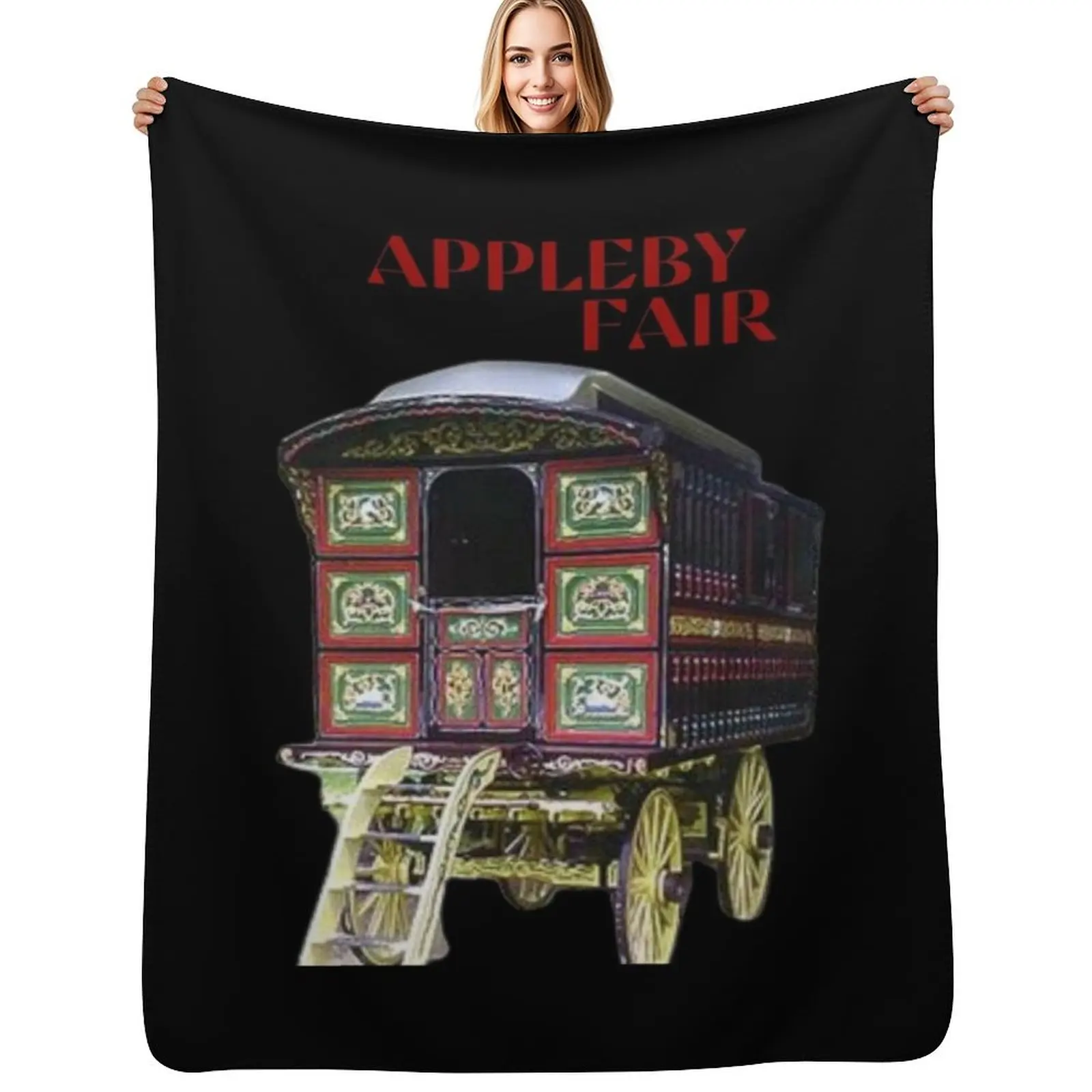 Фото Плед Appleby Fair Vardo Gipsy Wagon Caravan, мягкий декоративный плед для дома, для дивана, спальни №1