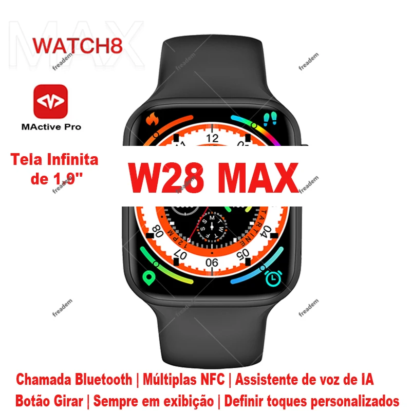 

Смарт-часы IWO 8 W28 Max мужские, 1,9 дюйма, 45 мм, NFC