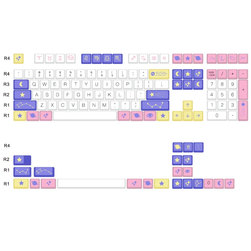 

131 Keys/set DSA Astrolokeys Keycaps PBT Dye Subbed Keycap For Keychron 65% 75% Anne Poker GH60 GK64 FL980 Not SP Key Caps