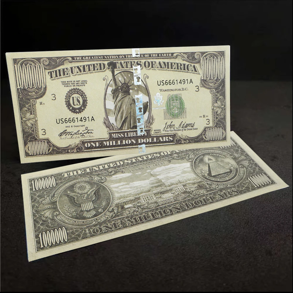 

Statue of Liberty million dollar Banknotes Continuous coding with UV anti-counterfeiting Uncurrent Paper Money Collect Gift