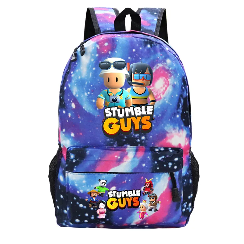 

Stumble Guys Game Print Children's Schoolbag Student Casual Shoulder Backpack Large Capacity Lightweight Rucksack Science Less
