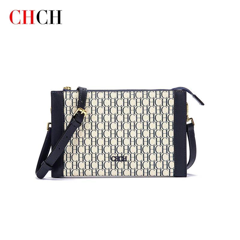 

CHCH Women's Handbag Fashion Luxury Clutch Long Coin Purse Zipper Card Holder Letter Wristband Large Capacity Messenger Bag