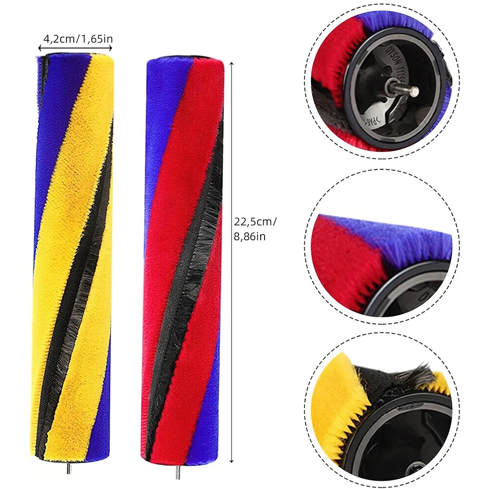 Синий шланг и роликовая щетка для пылесоса Dyson V8Slim V10Slim V12Slim бархатная всасывающая