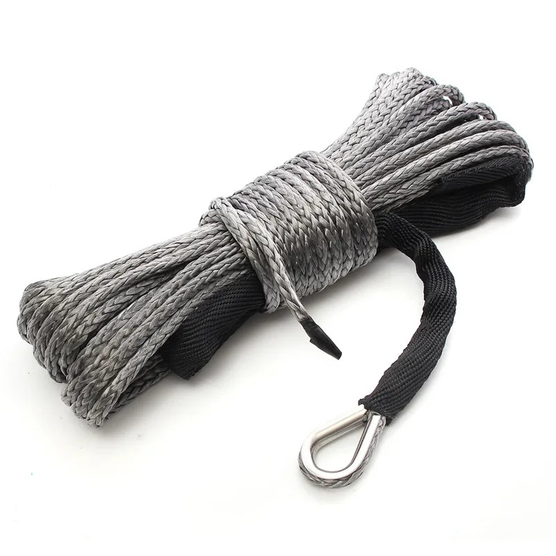 

15m 7700LBs Light weight Winch Rope High Strength With Sheath Gray Motorcycles Equipment ATV UTV Off-Road