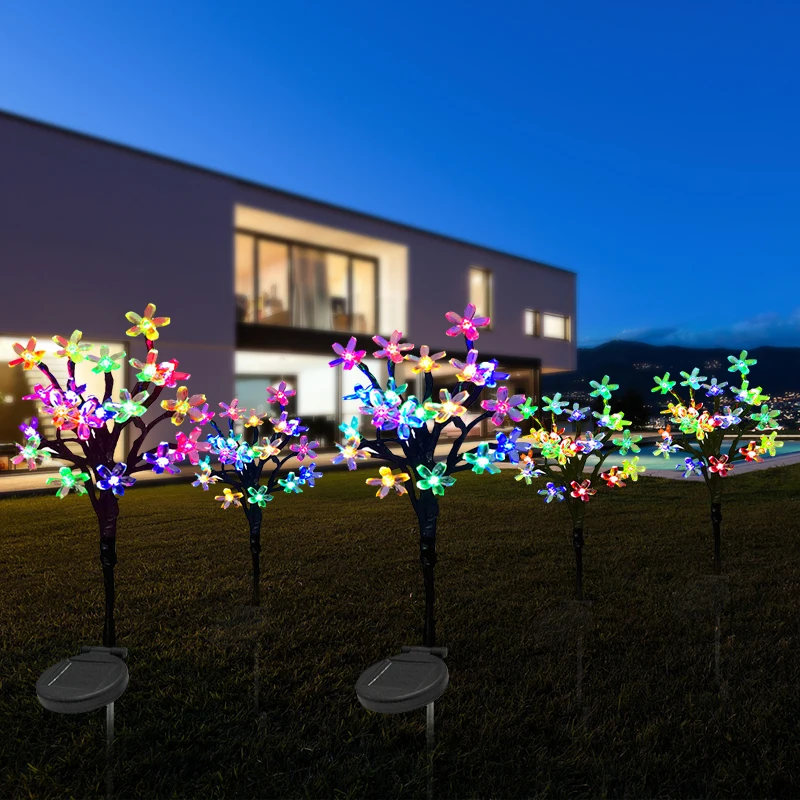 

LED Solar Flower String Light Outdoor Cherry blossom Fairy Holiday Lights Decorations For Garden Fence Patio Yard Christmas Tree